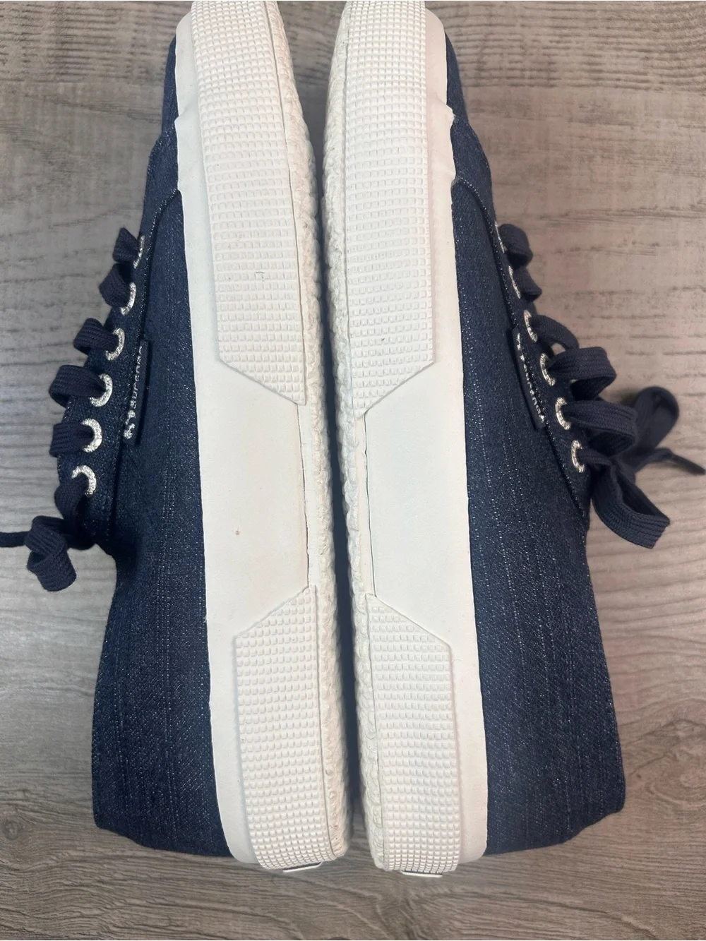 Superga Navy Canvas Classic Lace-Up Sneakers Women’s Size 8(39)